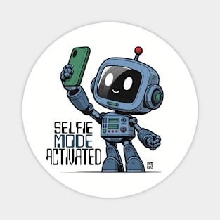 Kid's Robot Selfie-Mode Activated Graphic Tee | Cute Robot | Light Magnet